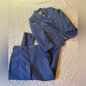 Boys size 8 blue Michael Strahan suit. Great pre worn condition.